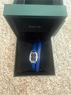 Blue Leather Strap Women's Watch